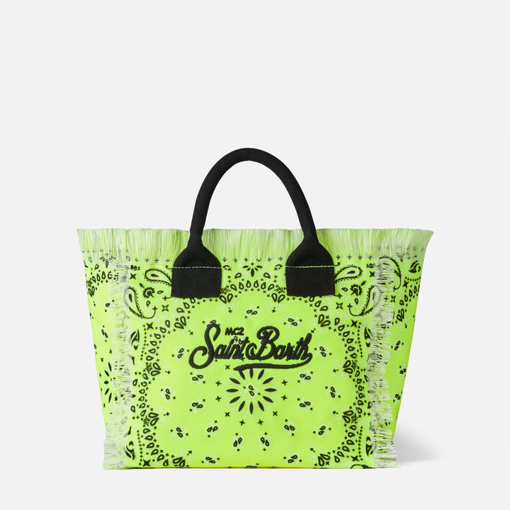 Colette Yellow Fluorescent Bag with Bandana Print