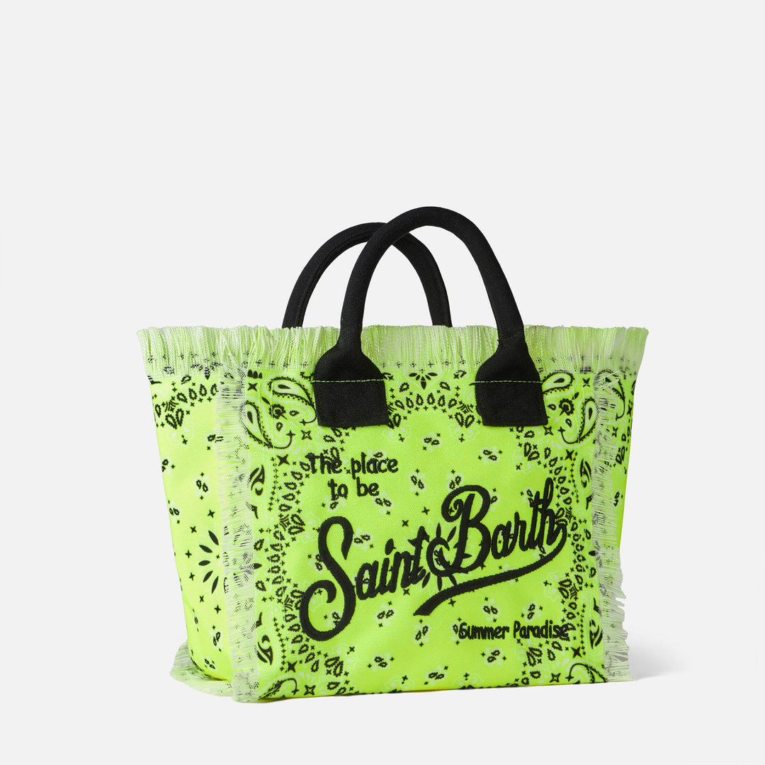 Colette Yellow Fluorescent Bag with Bandana Print