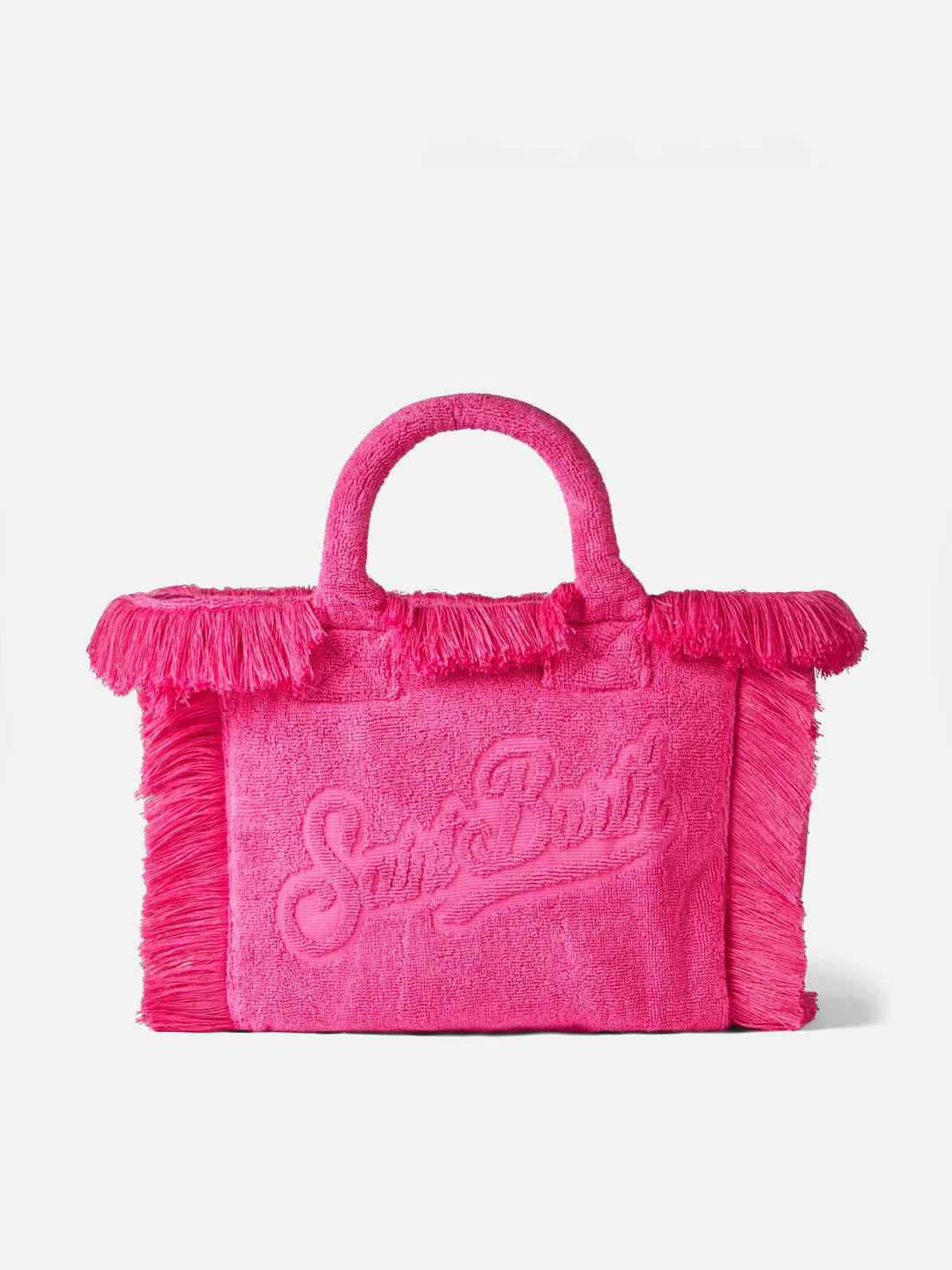 Colette Fuchsia Terry Cloth Bag with Embossed Design