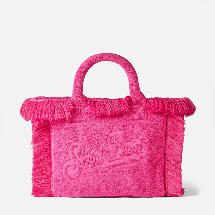 Colette Fuchsia Terry Cloth Bag with Embossed Design
