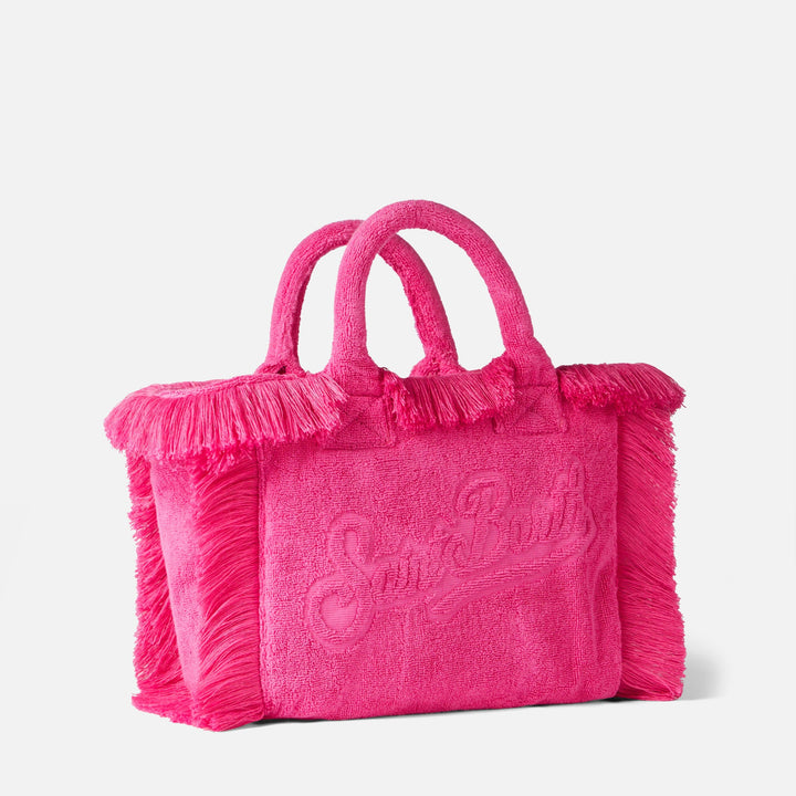 Colette Fuchsia Terry Cloth Bag with Embossed Design