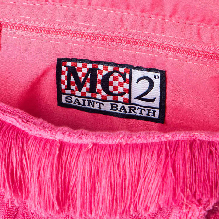 Colette Fuchsia Terry Cloth Bag with Embossed Design
