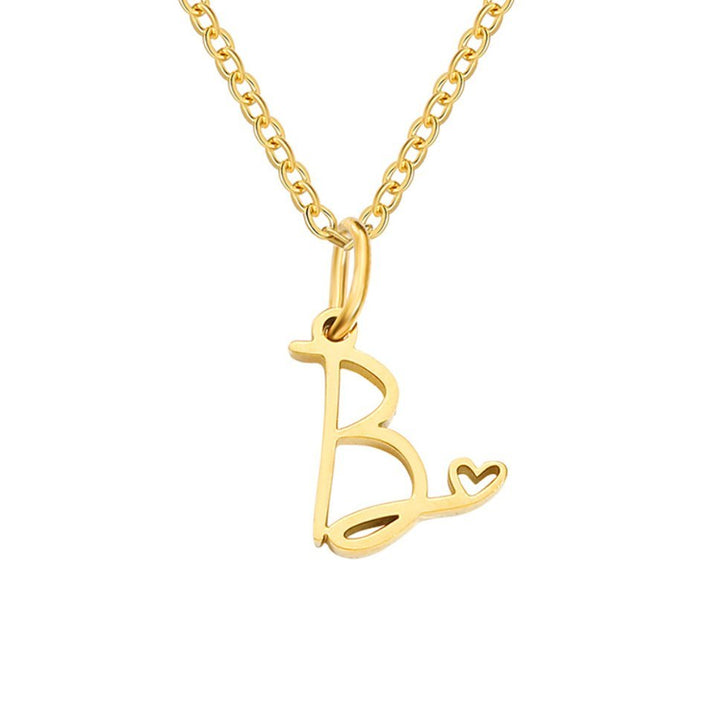 Collana a cuore con iniziali dorate