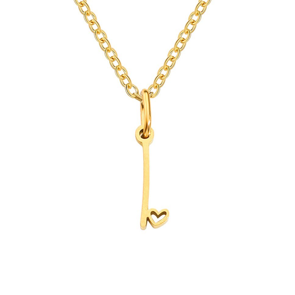Collana a cuore con iniziali dorate