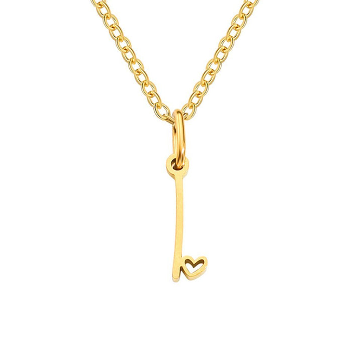 Collana a cuore con iniziali dorate