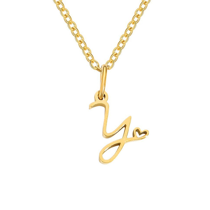 Collana a cuore con iniziali dorate
