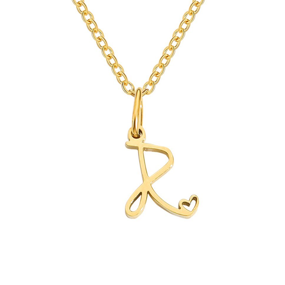 Collana a cuore con iniziali dorate