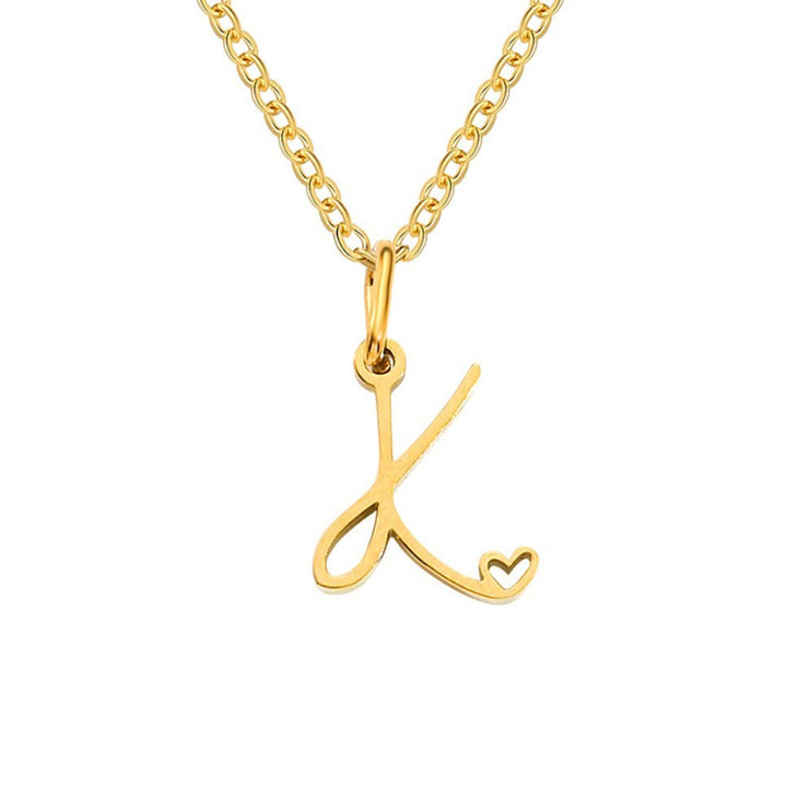 Collana a cuore con iniziali dorate