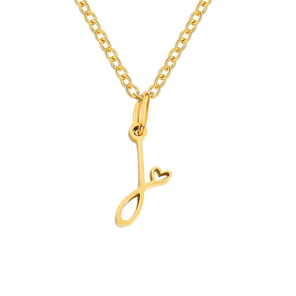 Collana a cuore con iniziali dorate