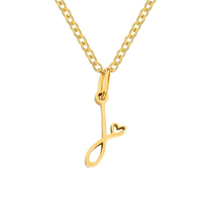 Collana a cuore con iniziali dorate