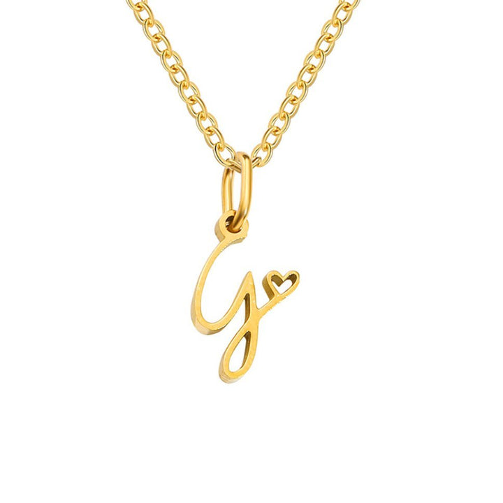 Collana a cuore con iniziali dorate