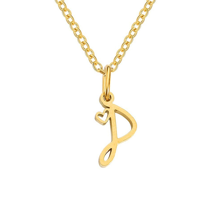 Collana a cuore con iniziali dorate