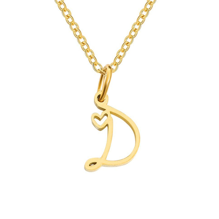 Collana a cuore con iniziali dorate