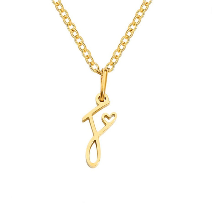 Collana a cuore con iniziali dorate