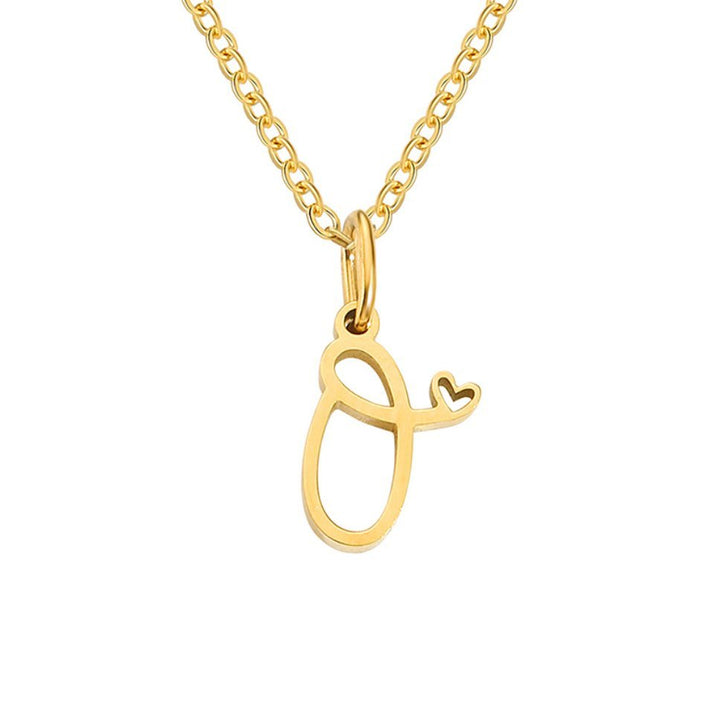 Collana a cuore con iniziali dorate