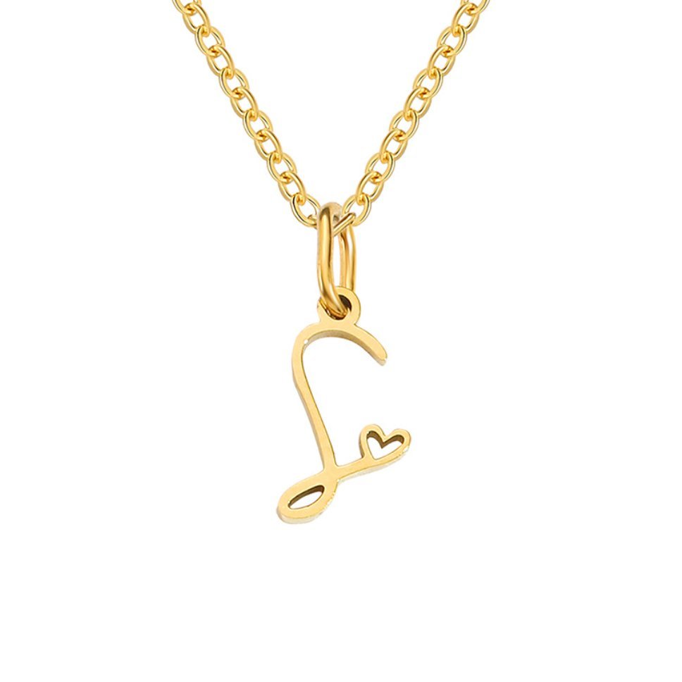 Collana a cuore con iniziali dorate