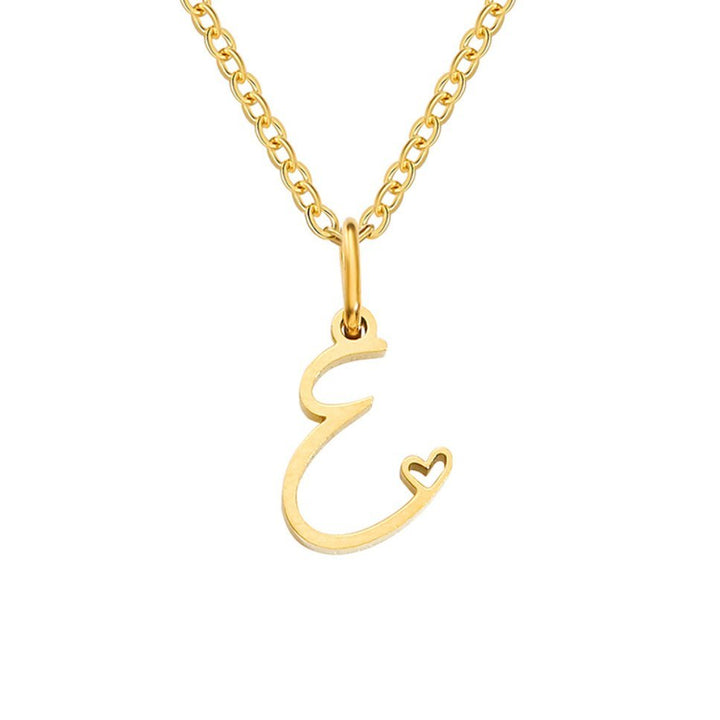 Collana a cuore con iniziali dorate