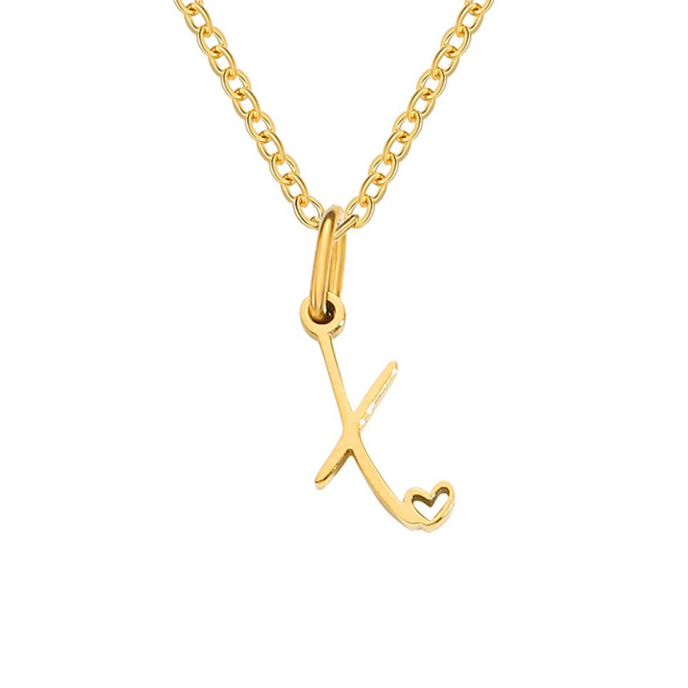Collana a cuore con iniziali dorate