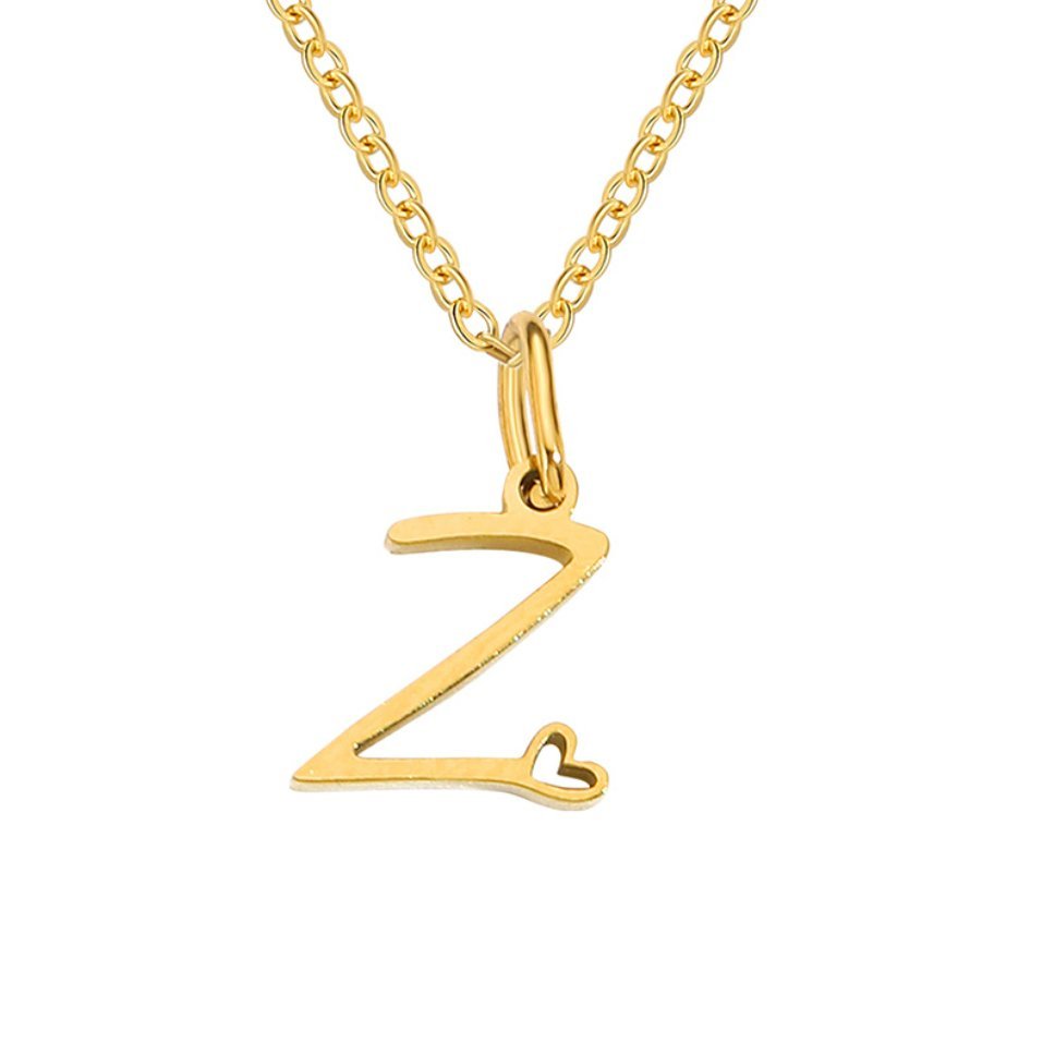 Collana a cuore con iniziali dorate