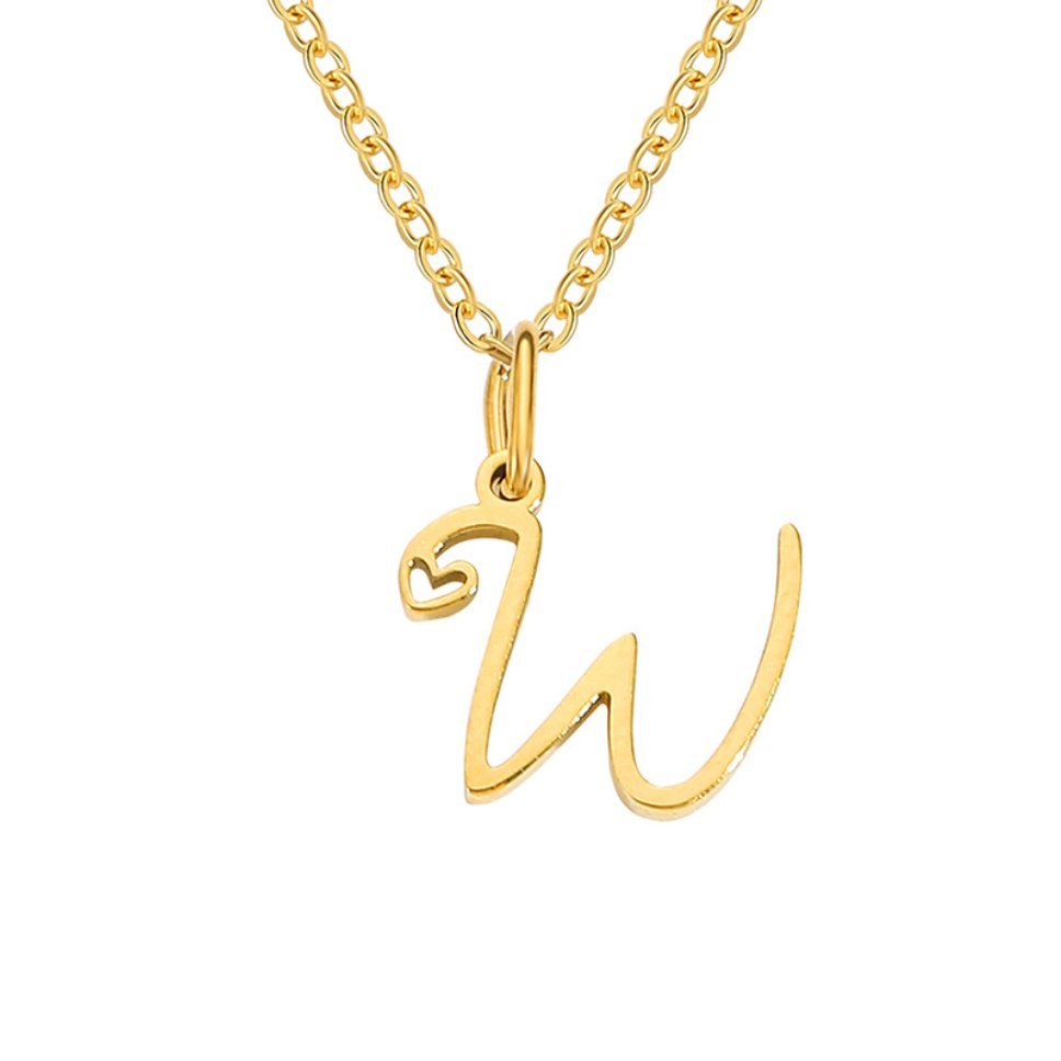 Collana a cuore con iniziali dorate