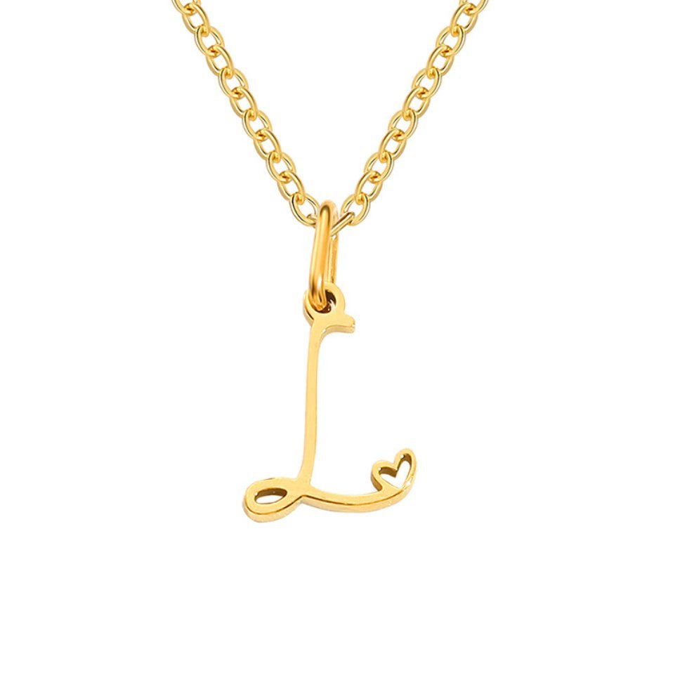 Collana a cuore con iniziali dorate