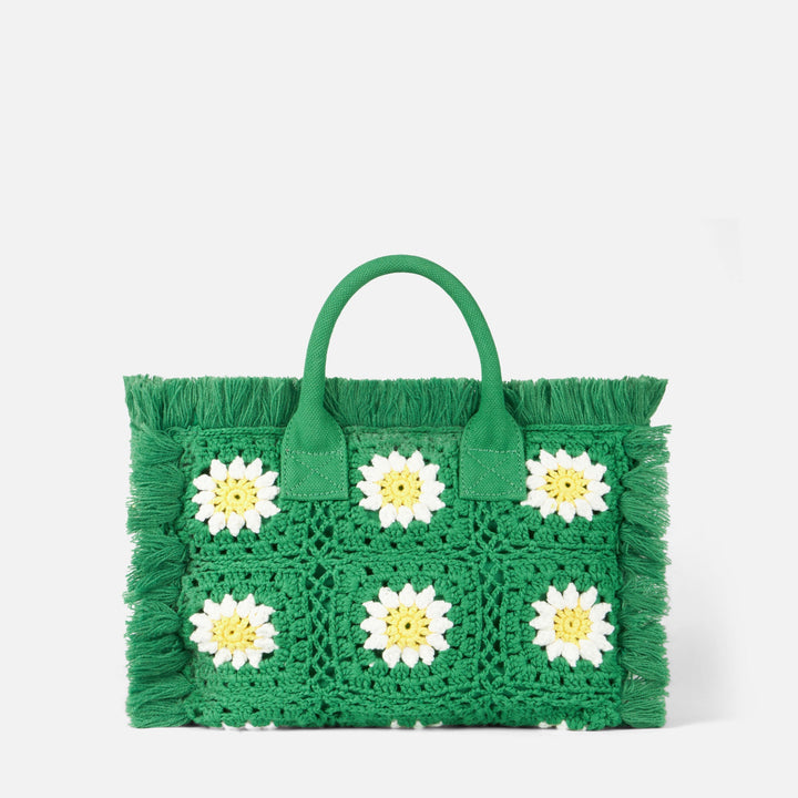 Colette Bag with Crochet Flower Patches