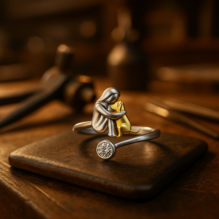 Anello regolabile in argento sterling 925 con zirconia – Artigianale