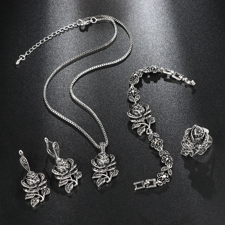 Elegante set in argento con zircone