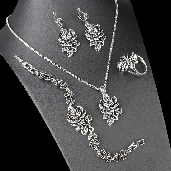 Elegante set in argento con zircone
