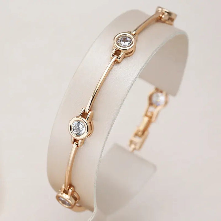 Elegante braccialetto in oro con pietre di zirconia