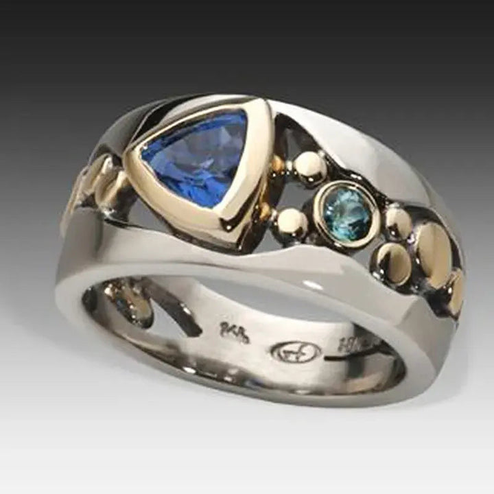 Anello vintage blu
