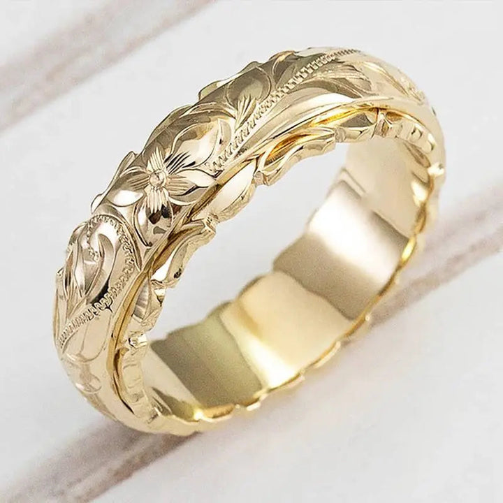 Mila - Anello in oro con fiore ispirato all'antichità