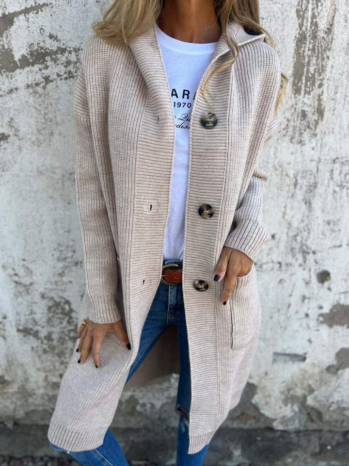 Frida - Cardigan lungo elegante in maglia