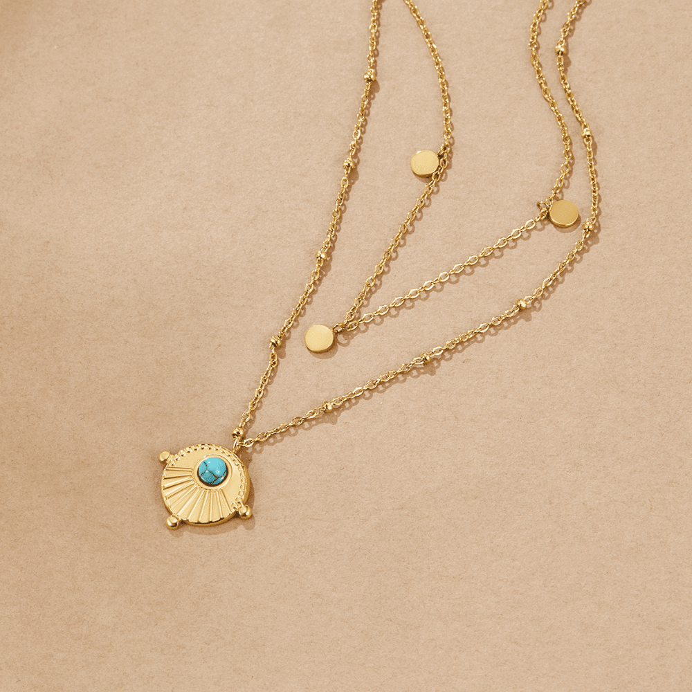 Collana intrecciata in turchese