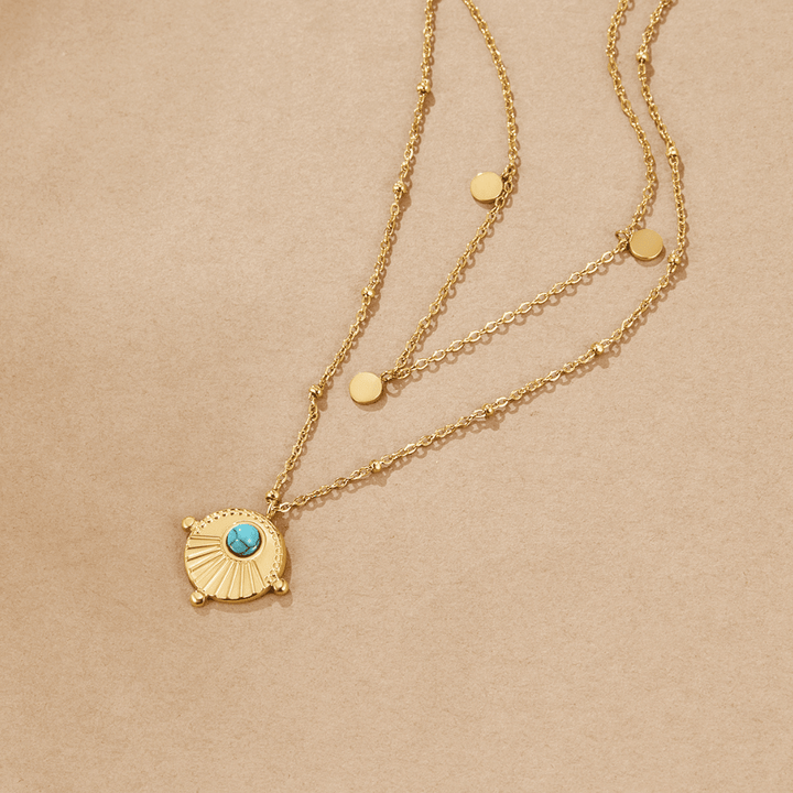 Collana intrecciata in turchese
