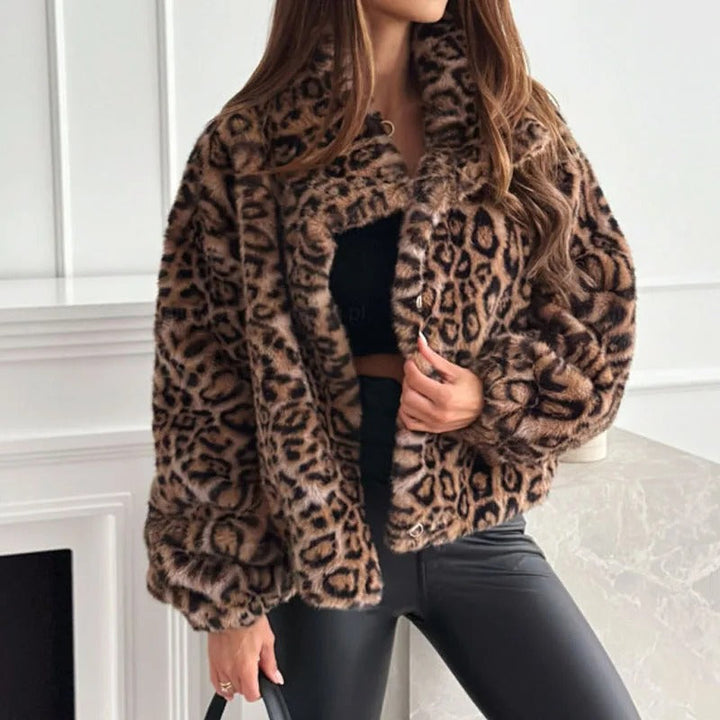 Leona - Cappotto di Lusso con Stampa Leopardo