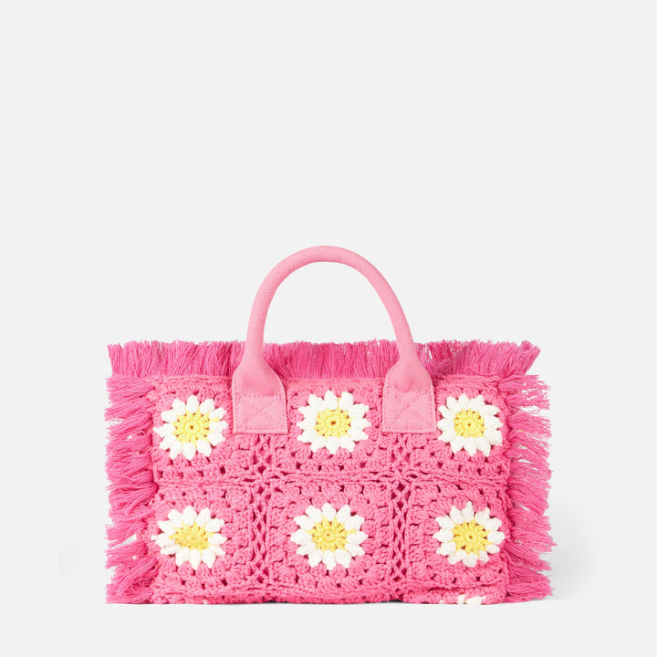 Colette Bag with Crochet Flower Patches