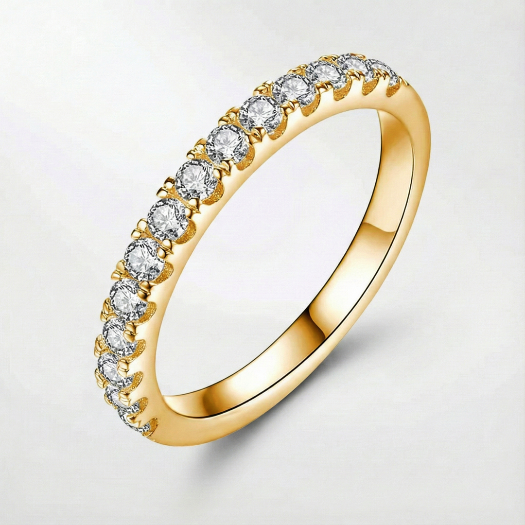 Anello nuziale con moissanite