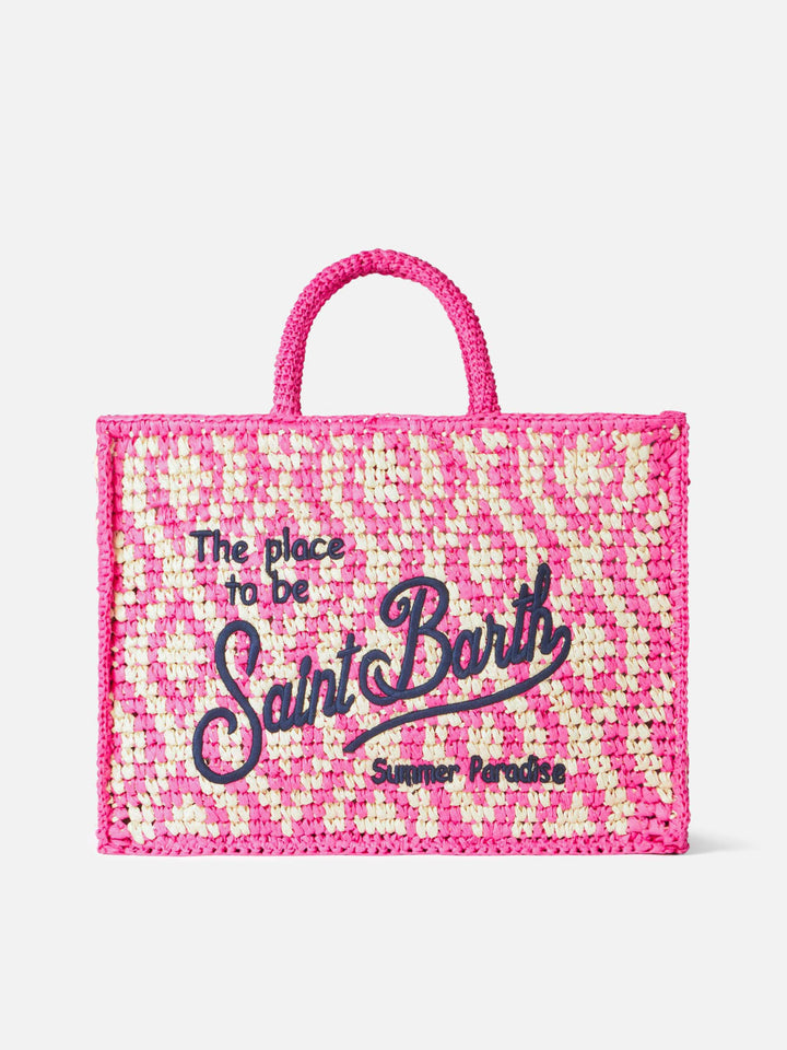 Saint Barth Ricamo Rafia Borsa a Spalla Vanity