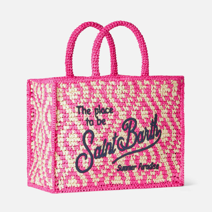 Saint Barth Ricamo Rafia Borsa a Spalla Vanity