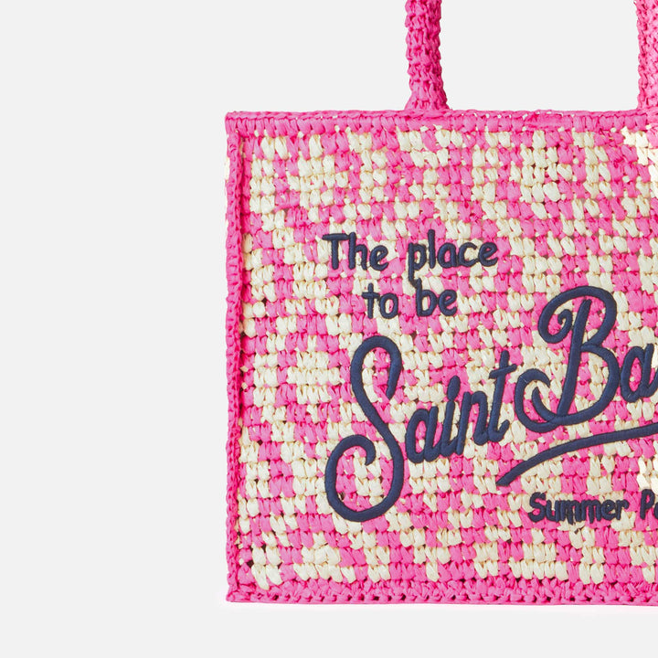 Saint Barth Ricamo Rafia Borsa a Spalla Vanity