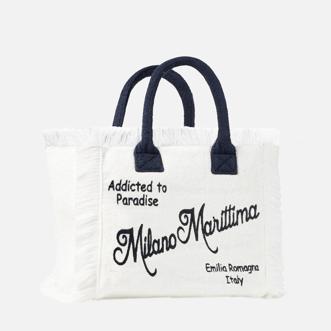 Shoulder Bag Vanity in Terry Cloth with Milano Marittima Embroidery