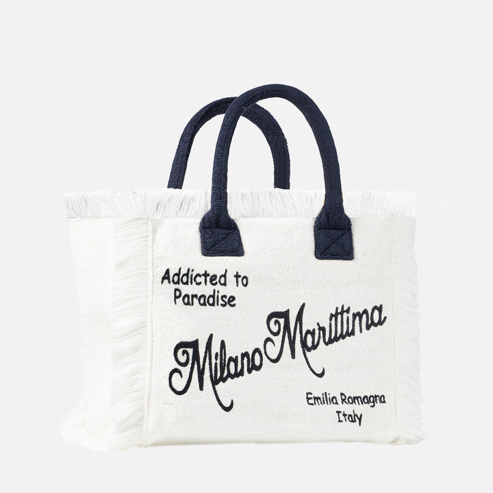 Shoulder Bag Vanity in Terry Cloth with Milano Marittima Embroidery