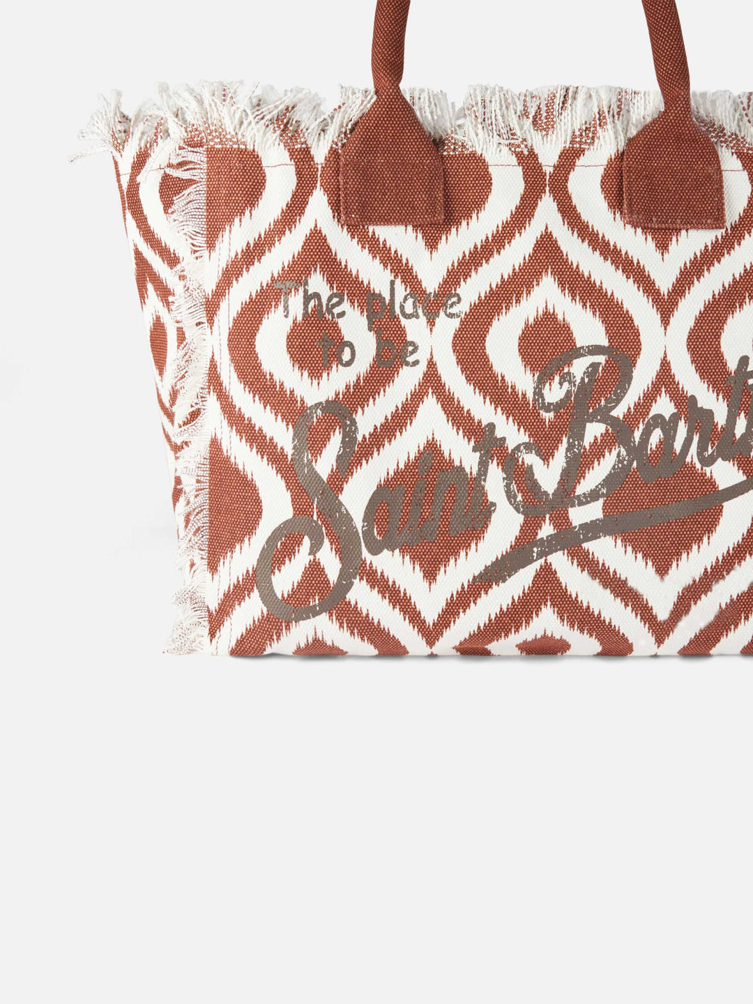 Vanity Canvas Shoulder Bag with Ikat Print