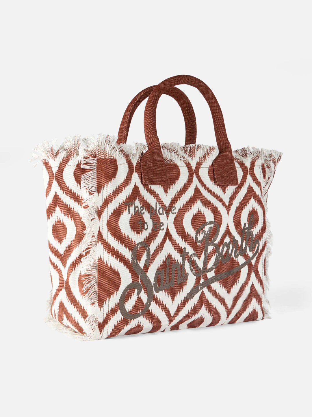Vanity Canvas Shoulder Bag with Ikat Print