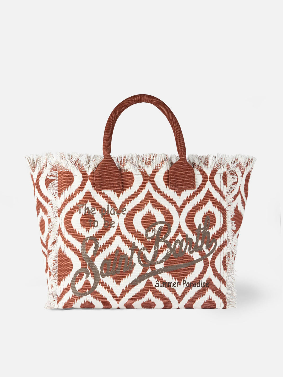 Vanity Canvas Shoulder Bag with Ikat Print