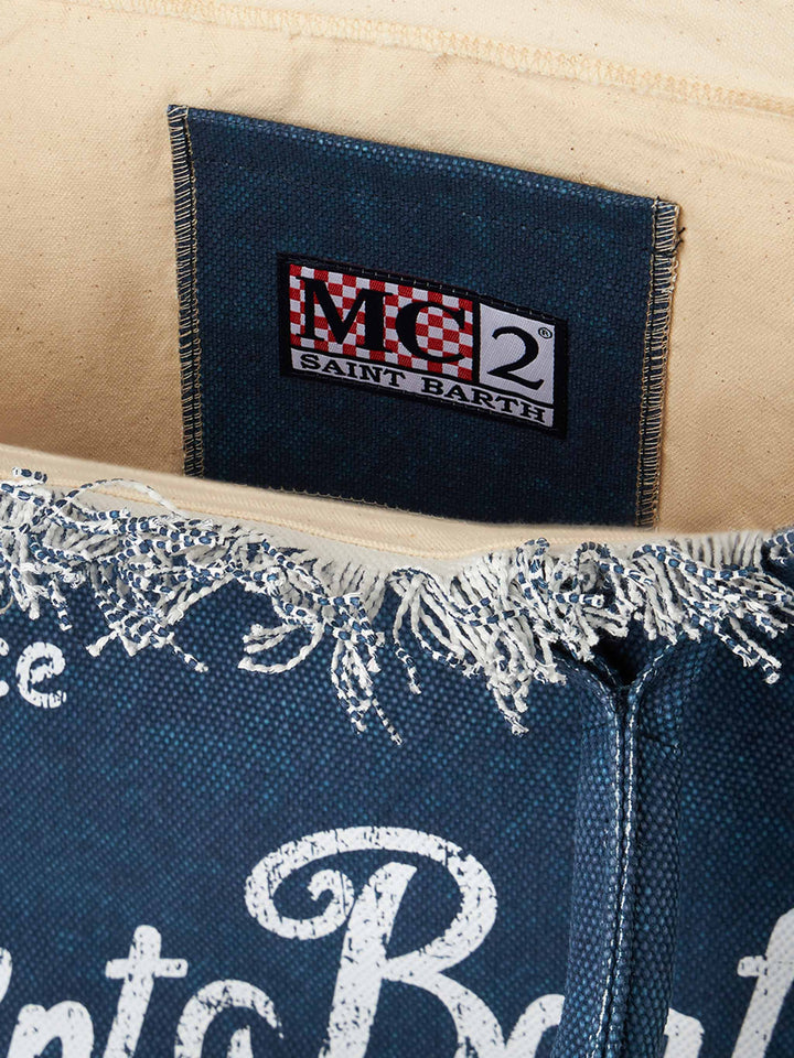 Tracolla Vanity in Canvas di Cotone Indaco