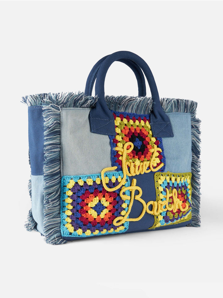 Bag a Spalla in Tessuto All'Uncinetto
