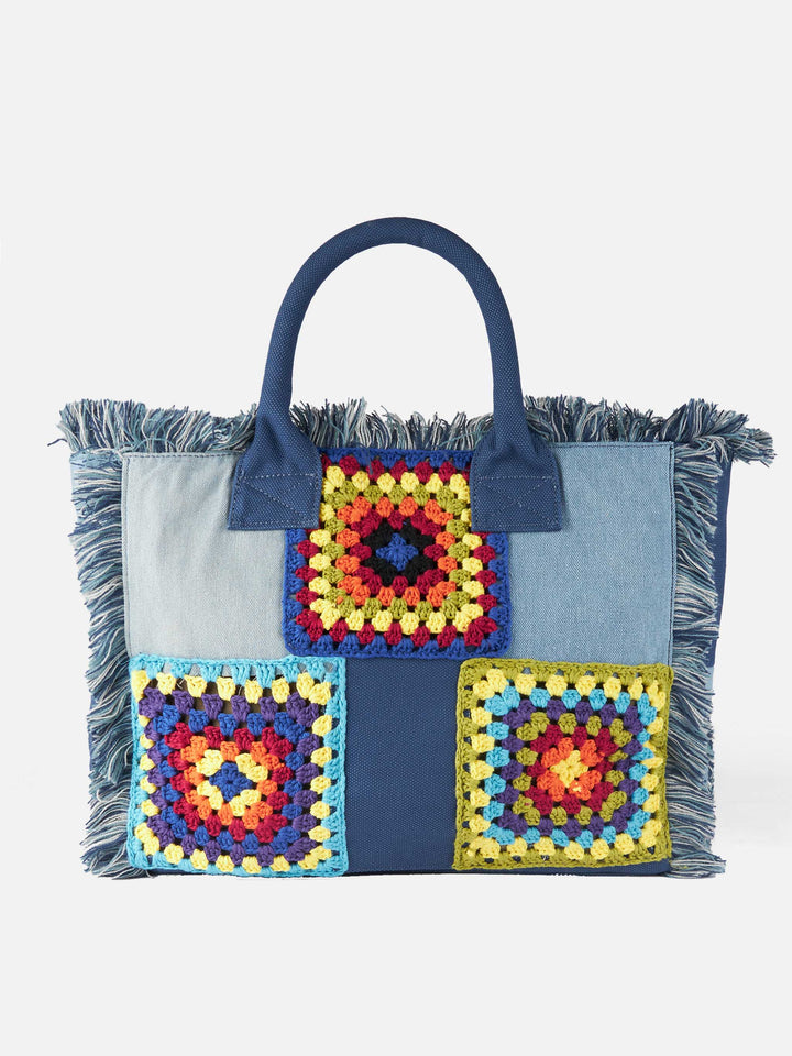 Bag a Spalla in Tessuto All'Uncinetto