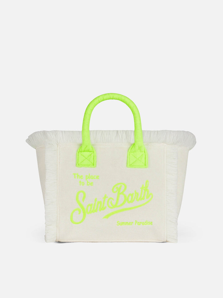 Saint Barth Colette White Terry Cloth Bag with Logo